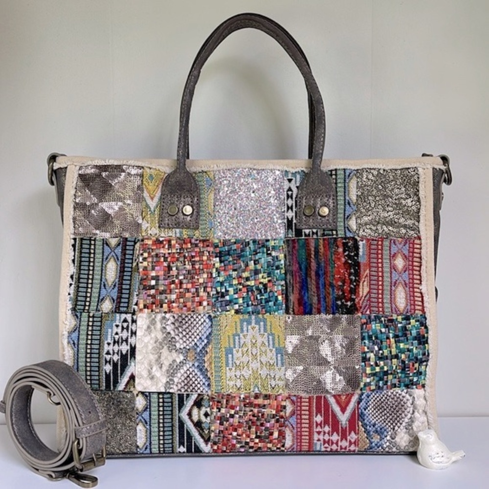 Antik Kraft Sweet Memories Patchwork Quilted Tote